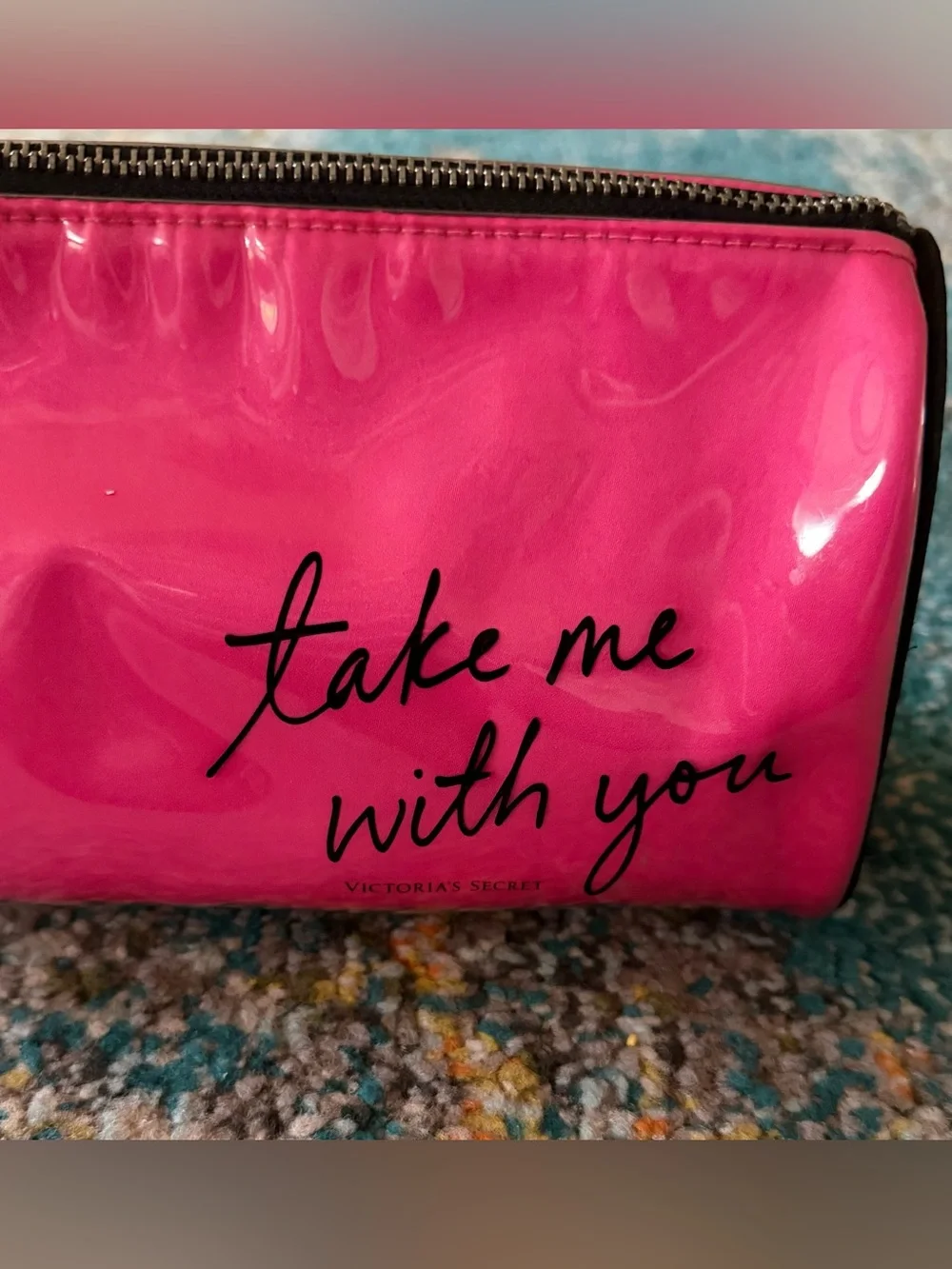 Set of Two Victoria's Secret Vinyl Cosmetic Bags